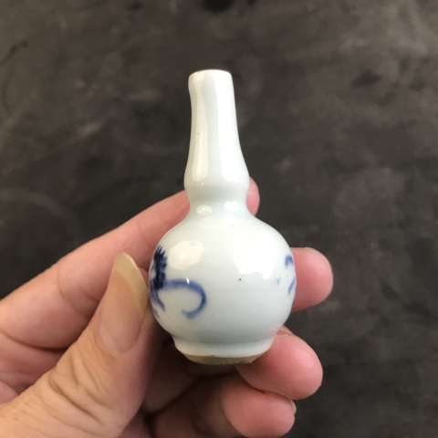 古玩陶瓷一口價(jià)康熙花卉紋青花葫蘆瓶拍賣(mài)，當(dāng)前價(jià)格500元