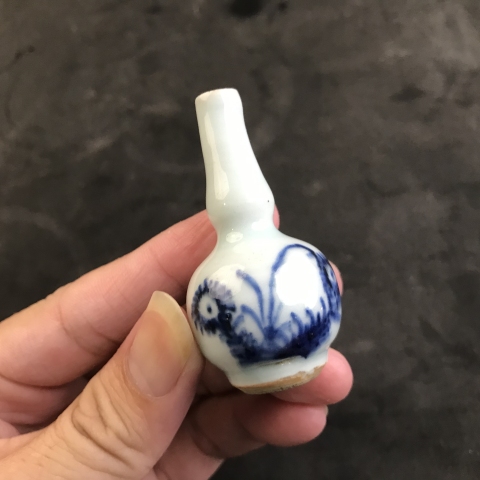 古玩陶瓷一口價(jià)康熙花卉紋青花葫蘆瓶拍賣(mài)，當(dāng)前價(jià)格500元