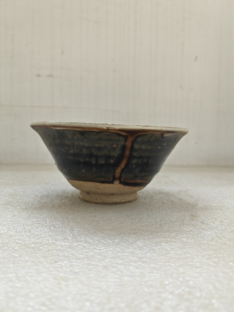 古玩陶瓷磁州窯雙色釉茶碗拍賣,當前價格680元