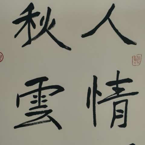 古玩字畫蘭亭獎獲得者湯德勝款魏碑書法斗方拍賣,當前價格60元