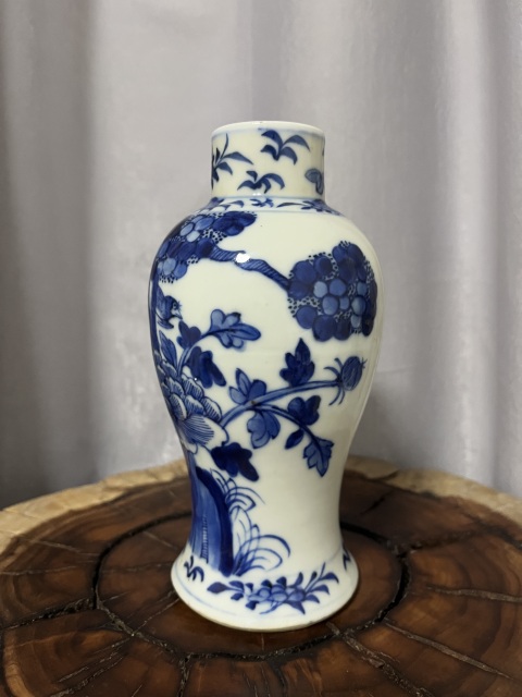 古玩陶瓷晚清?青花花鳥紋雞腿瓶拍賣，當前價格2280元