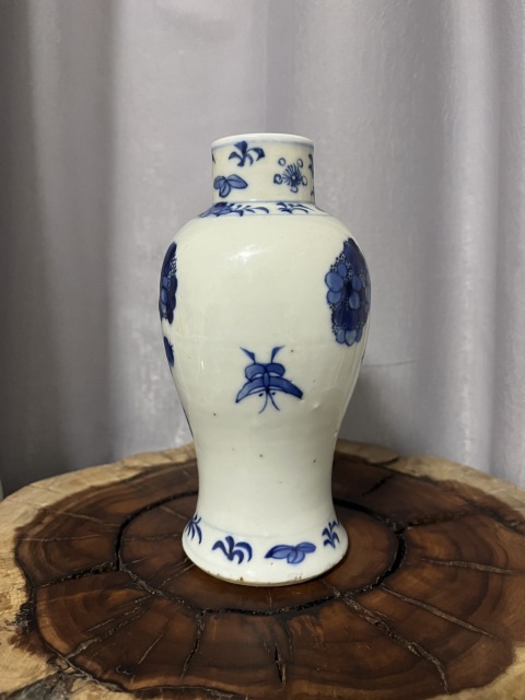 古玩陶瓷晚清?青花花鳥紋雞腿瓶拍賣，當前價格2280元