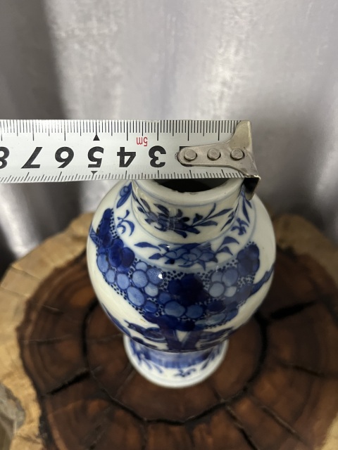 古玩陶瓷晚清?青花花鳥紋雞腿瓶拍賣，當前價格2280元