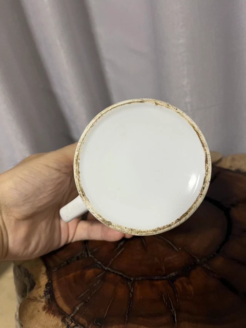 古玩陶瓷民國粉彩龍鳳紋把杯拍賣，當前價格388元