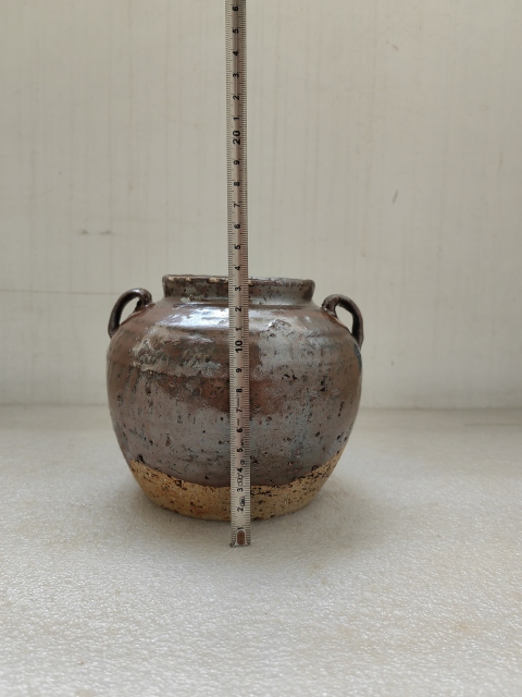 古玩陶瓷磁州窯紫金釉雙系罐拍賣,當前價格298元