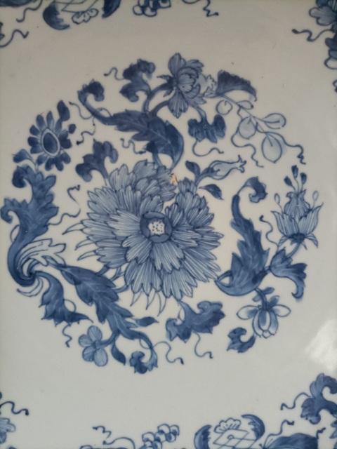 古玩陶瓷康熙青花折枝花卉紋盤拍賣，當(dāng)前價(jià)格1288元