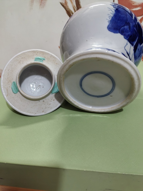 古玩陶瓷清光緒青花仕女嬰戲圖將軍罐拍賣，當前價格4800元