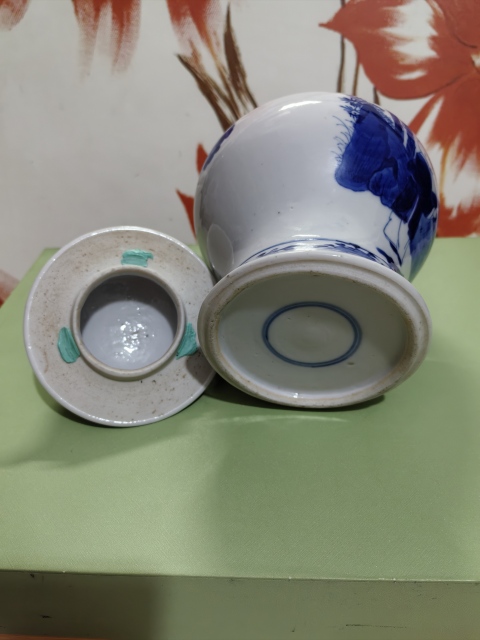 古玩陶瓷清光緒青花仕女嬰戲圖將軍罐拍賣，當前價格4800元