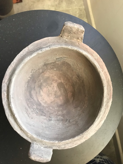 古玩陶瓷漢·灰陶雙耳三足鼎.域鑒保真拍賣，當前價格1600元