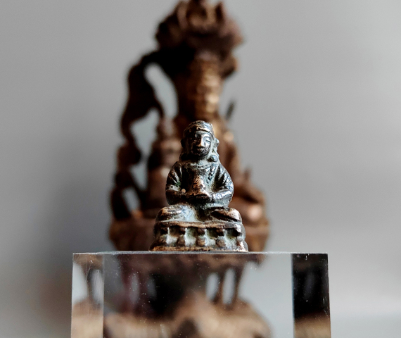 古玩陶瓷清代銅佛像(隨身寸佛)拍賣,當前價格666元