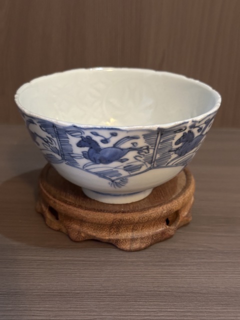 古玩陶瓷馬紋青花碗拍賣,當前價格5800元