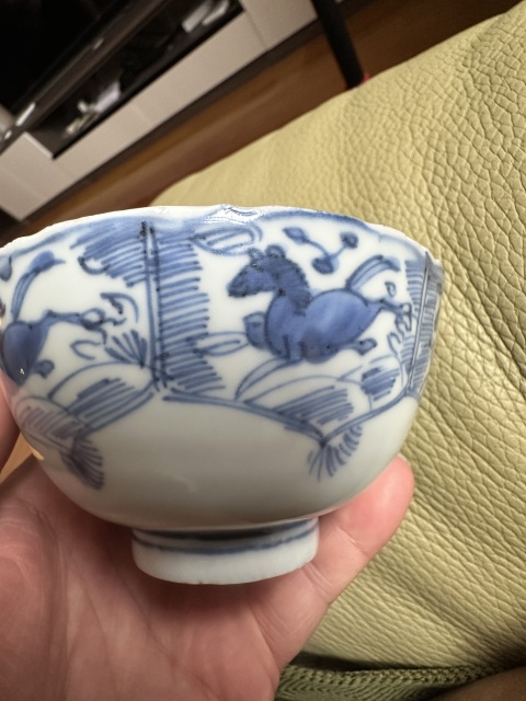 古玩陶瓷馬紋青花碗拍賣,當前價格5800元