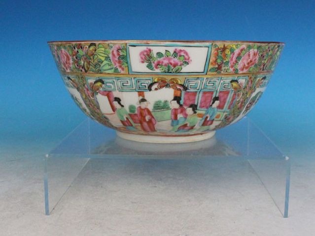 古玩陶瓷請代咸豐廣彩開窗人物潘趣大碗拍賣，當(dāng)前價格9000元