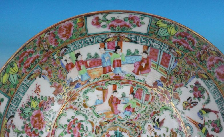 古玩陶瓷請代咸豐廣彩開窗人物潘趣大碗拍賣，當(dāng)前價格9000元