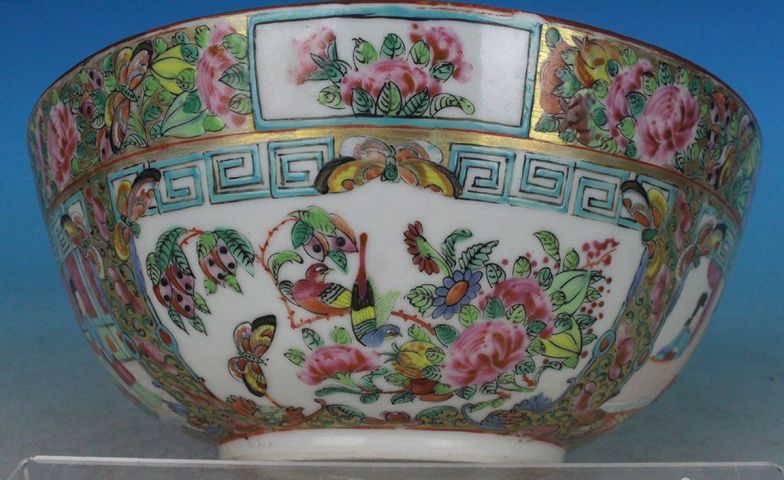 古玩陶瓷請代咸豐廣彩開窗人物潘趣大碗拍賣，當(dāng)前價格9000元