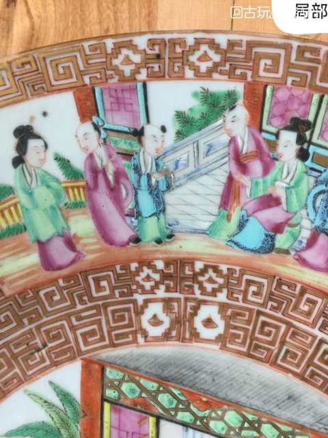 古玩陶瓷晚清廣彩人物故事紋超大盤(平臺實物鑒定)拍賣,當前價格11800元