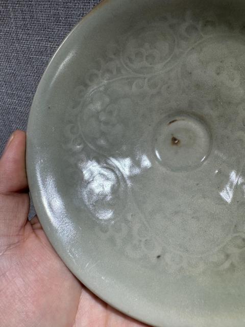 古玩陶瓷耀州窯印模團菊紋碗拍賣，當前價格9800元