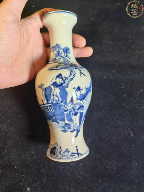 古玩陶瓷煨瓷青花(文武狀元折桂)盤口瓶拍賣,當(dāng)前價(jià)格18888元