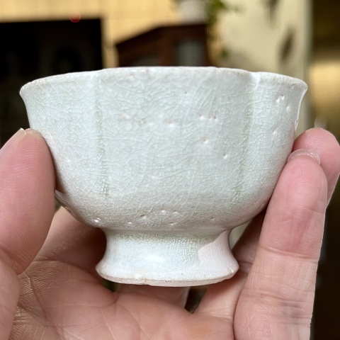 古玩陶瓷青白釉花口杯拍賣，當(dāng)前價格1600元