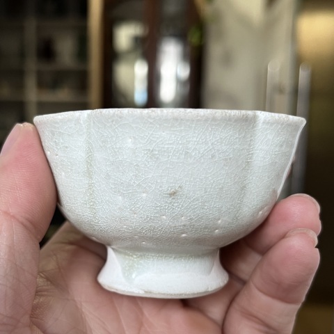 古玩陶瓷青白釉花口杯拍賣，當(dāng)前價格1600元