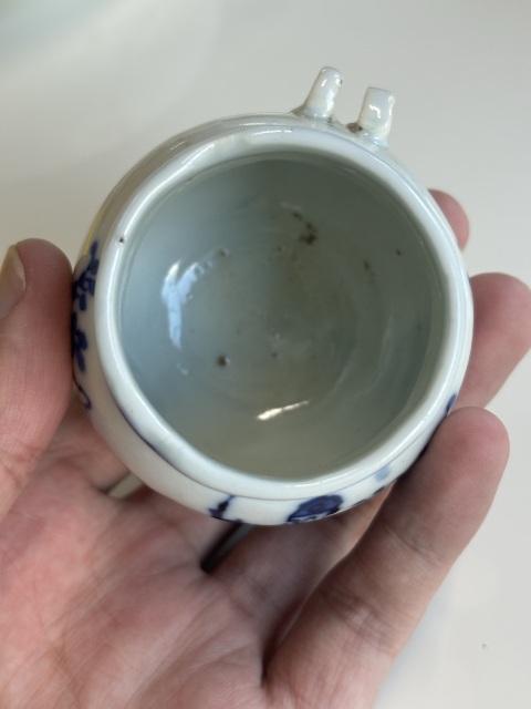 古玩陶瓷人物紋青花鳥食罐拍賣，當前價格2000元