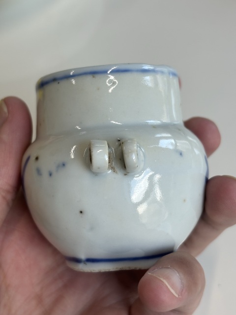 古玩陶瓷人物紋青花鳥食罐拍賣，當前價格2000元