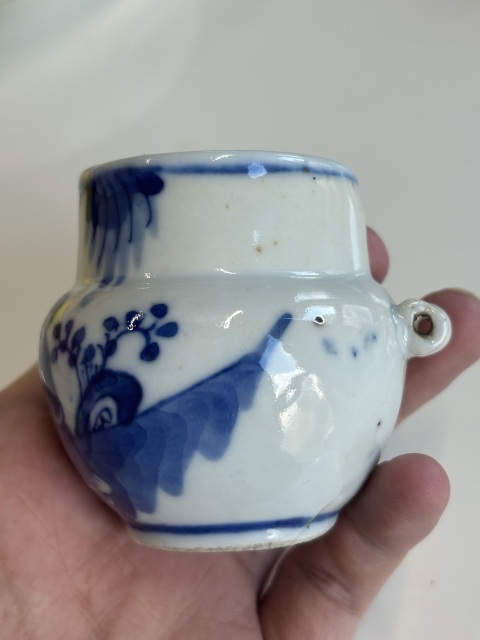 古玩陶瓷人物紋青花鳥食罐拍賣，當前價格2000元