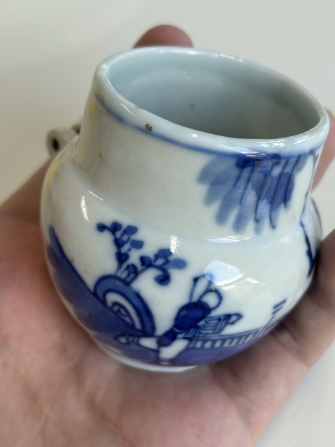 古玩陶瓷人物紋青花鳥食罐拍賣，當前價格2000元