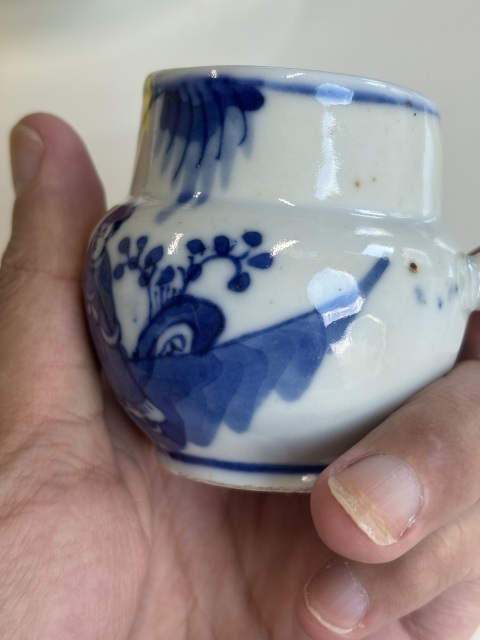 古玩陶瓷人物紋青花鳥食罐拍賣，當前價格2000元