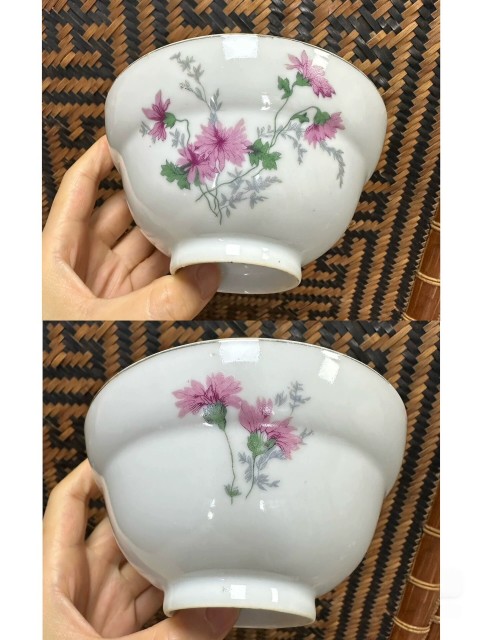 古玩陶瓷民國 花卉紋大蓋碗拍賣,當前價格800元