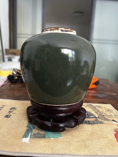 古玩陶瓷清晚期茶葉沫釉小罐（蟹甲青）拍賣，當前價格1600元