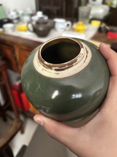 古玩陶瓷清晚期茶葉沫釉小罐（蟹甲青）拍賣，當前價格1600元