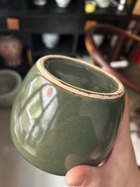 古玩陶瓷清晚期茶葉沫釉小罐（蟹甲青）拍賣，當前價格1600元