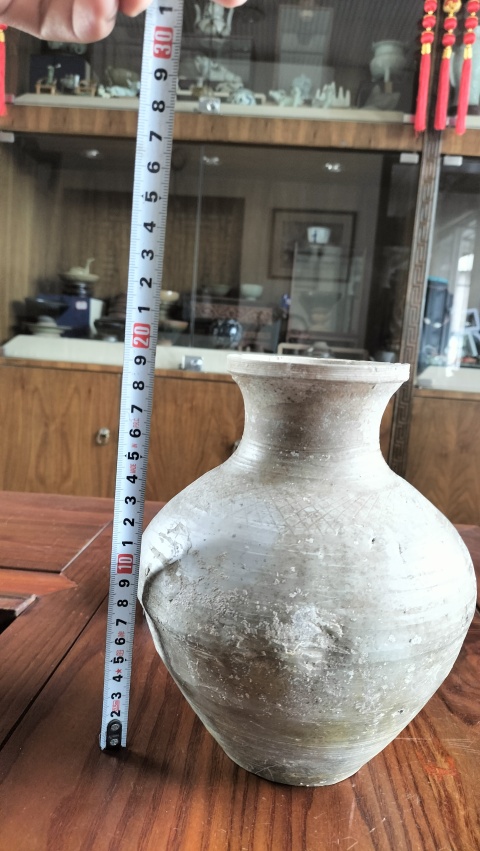 古玩陶瓷戰國.灰陶鉛筆工撇口壺拍賣,當前價格698元