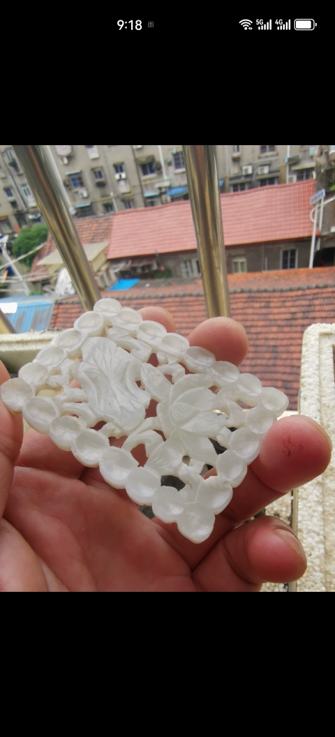 古玩玉器明 和田白玉連珠帶板拍賣，當前價格5500元
