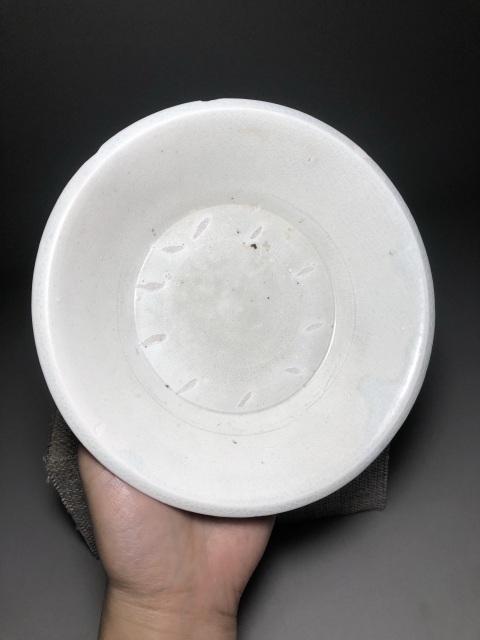 古玩陶瓷五代十國精品宣州窯白釉盤拍賣，當前價格6888元