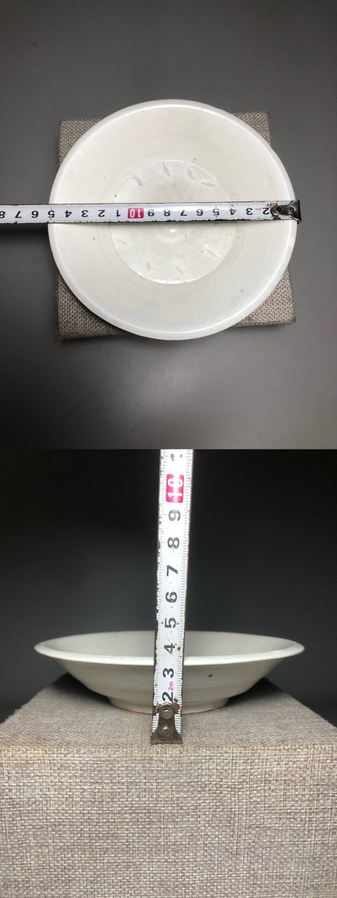 古玩陶瓷五代十國精品宣州窯白釉盤拍賣，當前價格6888元