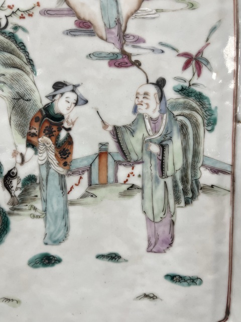 古玩陶瓷清中晚期同光粉彩人物繪畫(huà)茶盤(pán)拍賣(mài),當(dāng)前價(jià)格6500元
