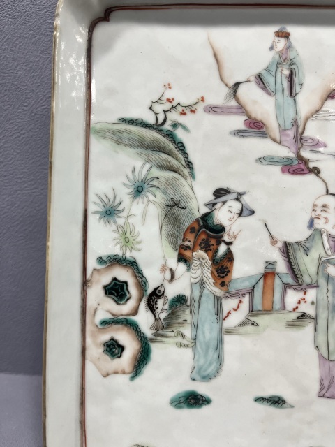 古玩陶瓷清中晚期同光粉彩人物繪畫(huà)茶盤(pán)拍賣(mài),當(dāng)前價(jià)格6500元