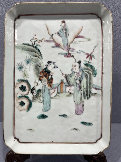 古玩陶瓷清中晚期同光粉彩人物繪畫(huà)茶盤(pán)拍賣(mài),當(dāng)前價(jià)格6500元