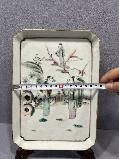 古玩陶瓷清中晚期同光粉彩人物繪畫(huà)茶盤(pán)拍賣(mài),當(dāng)前價(jià)格6500元