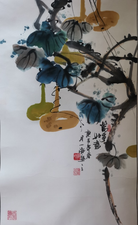 古玩字畫中國工藝美術家協會會員河南名家郭建新萬事如意拍賣,當前價格299元