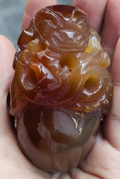 古玩玉器天然瑪瑙把件拍賣,當前價格468元