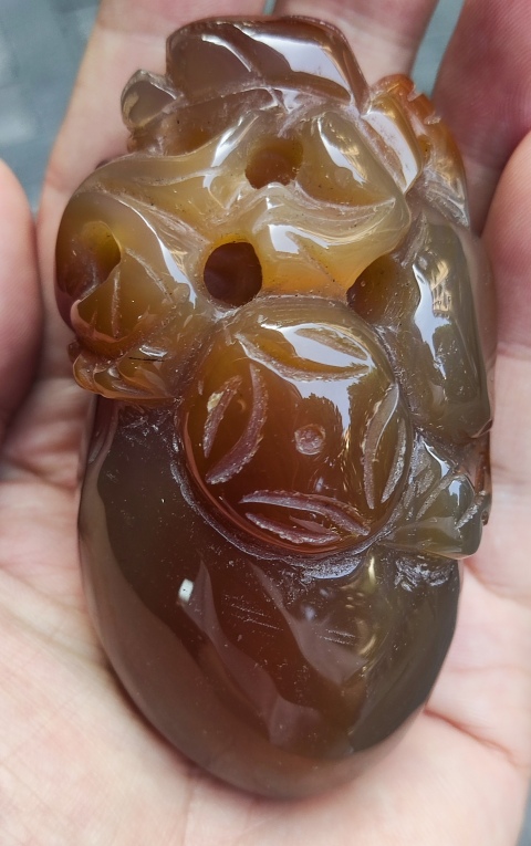 古玩玉器天然瑪瑙把件拍賣,當前價格468元