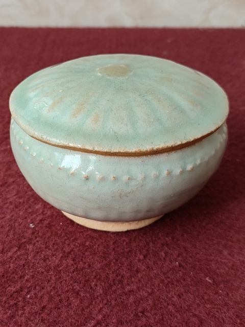 古玩陶瓷湖田窯鼓釘蓋罐拍賣，當前價格9600元