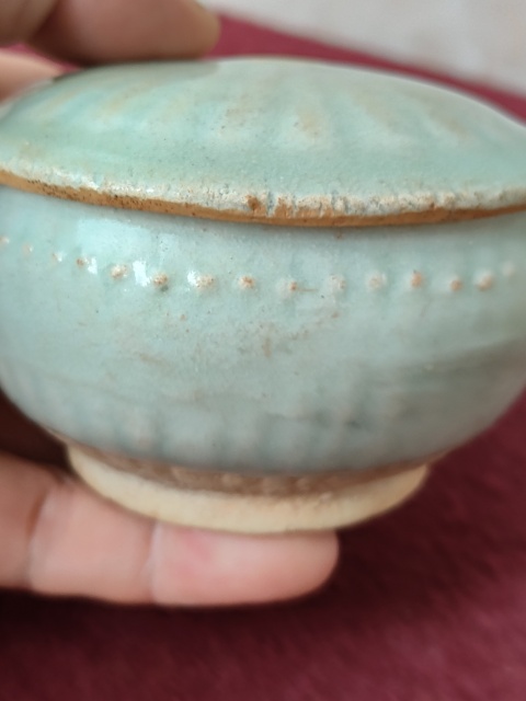 古玩陶瓷湖田窯鼓釘蓋罐拍賣，當前價格9600元