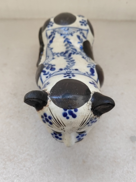 古玩陶瓷磁州窯青花褐釉貓枕拍賣，當前價格680元