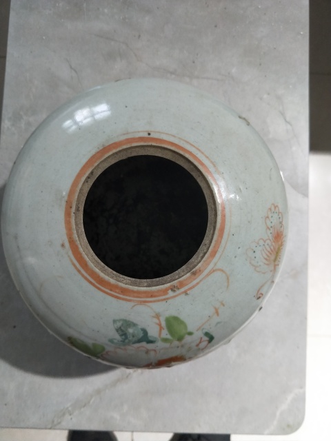 古玩陶瓷花卉紋西瓜罐拍賣，當前價格90元
