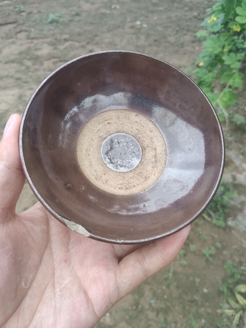 古玩陶瓷明末清初~磁州窯褐釉茶盞拍賣,當(dāng)前價格88元