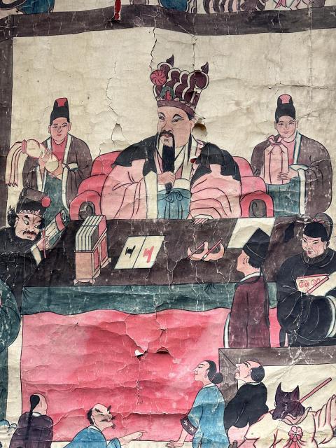 古玩字畫百年左右.道教水陸畫(超大尺寸)拍賣,當(dāng)前價(jià)格0元